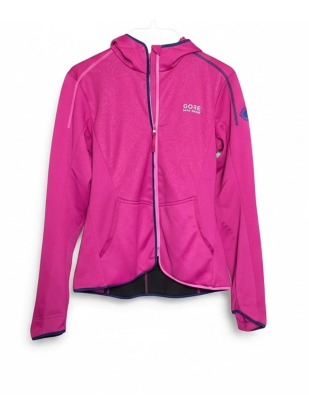 Women's Gore Bike Wear Pink & Black Hooded Cycling Jacket Size S